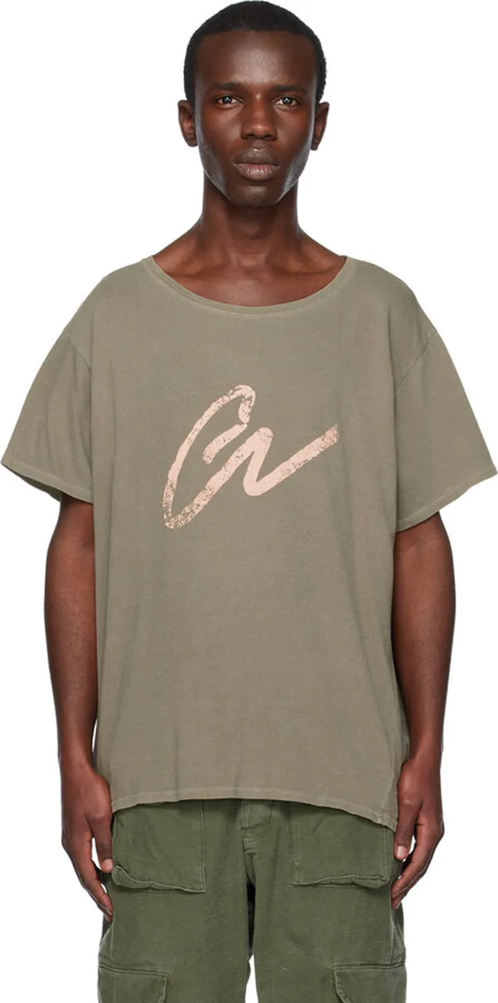 Greg Lauren Khaki 'GL' T-Shirt