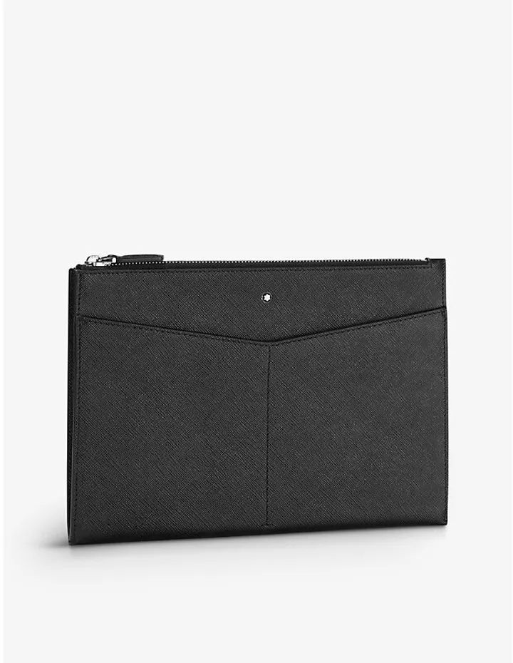 Sartorial Saffiano Leather Clutch
