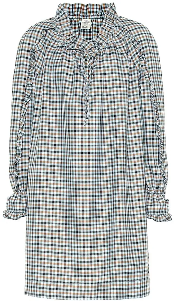 Alwine check cotton minidress