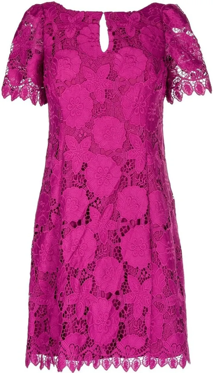 Floral-Lace Keyhole Mini Dress