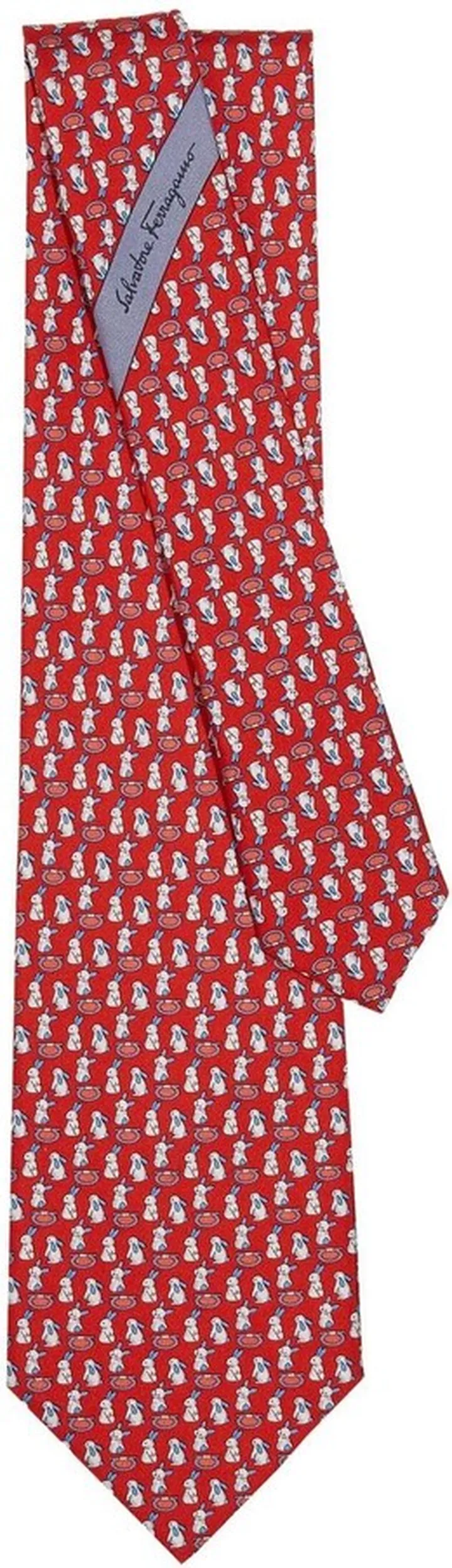 Rabbits-Print Silk Tie