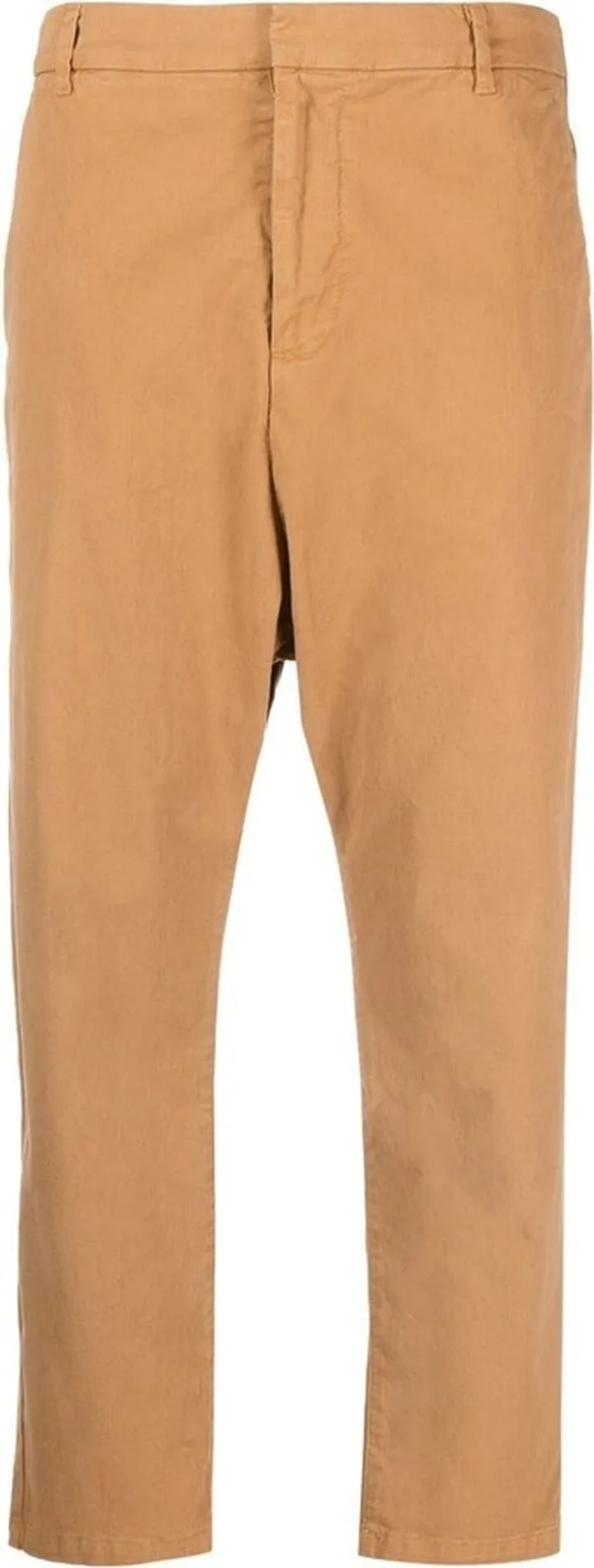 Drop-Crotch Cropped Cotton Pants