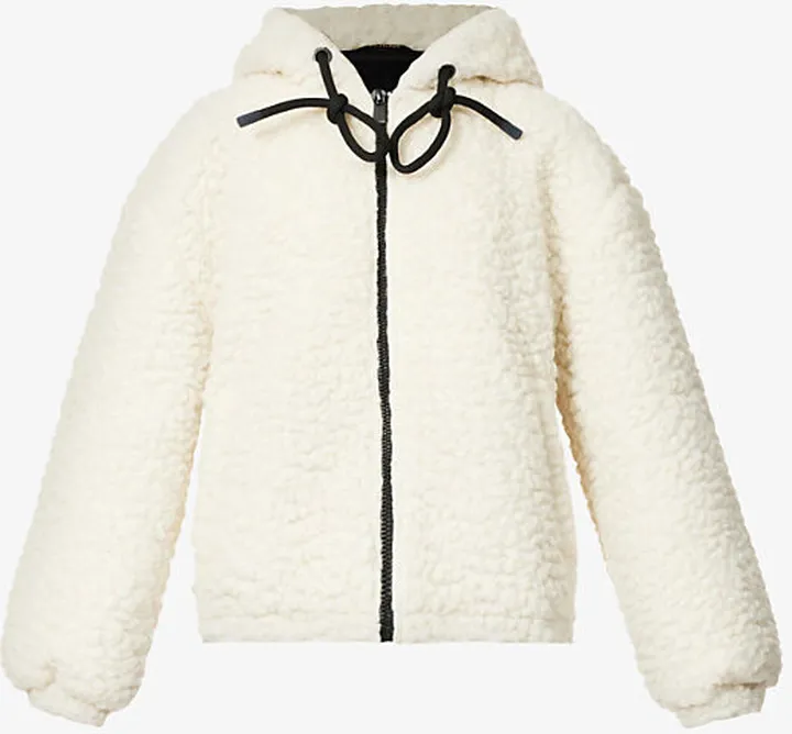 Womens Edelweiss Malik Brand-embroidered Faux-fur Jacket