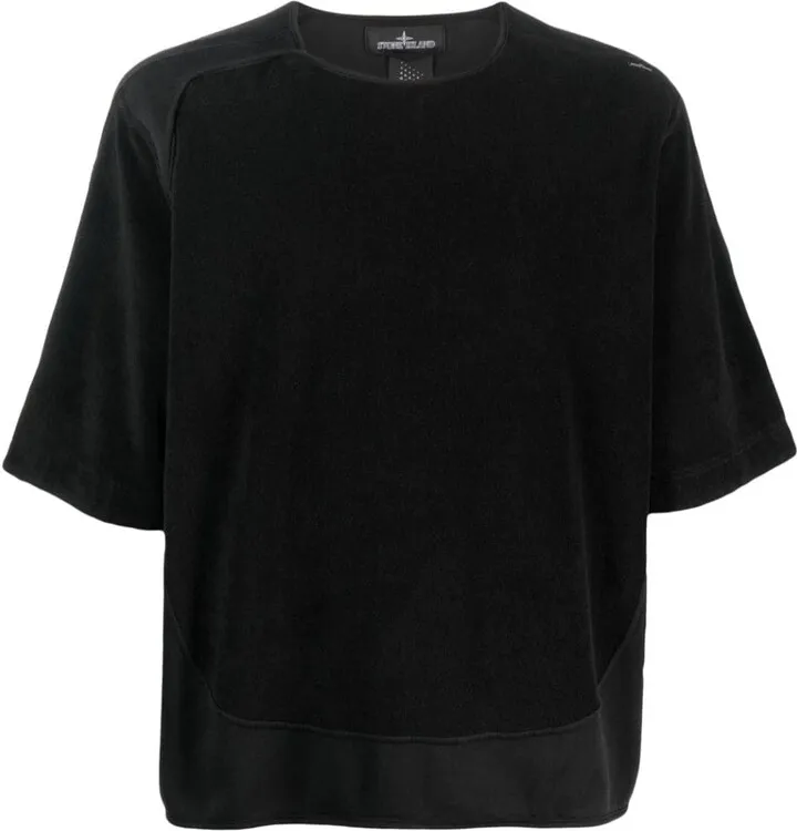 terry-cloth panel T-shirt