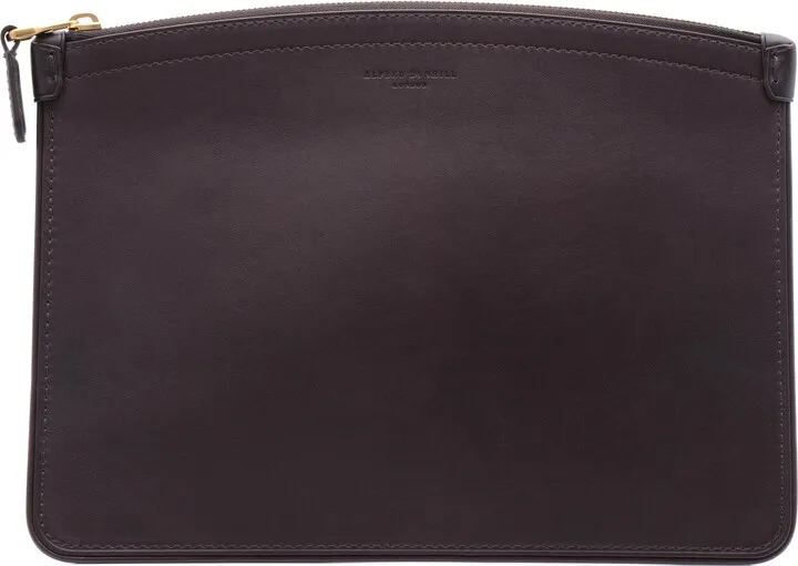 Dunhill Burgundy Leather Zip Folio