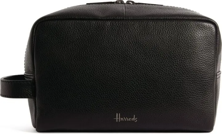 Harrods Leather Wembley Wash Bag