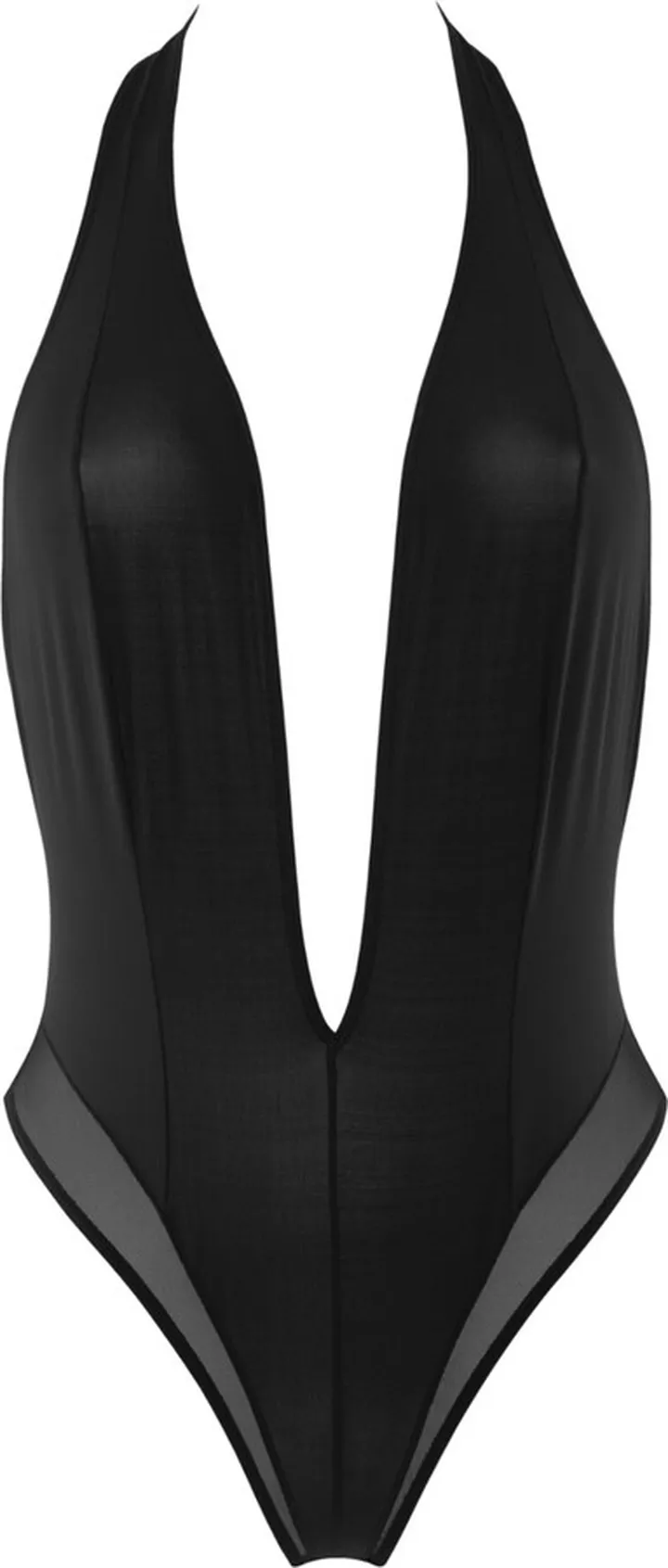 MAISON CLOSE - Thong Body V Neck - Pure Tentation - Black