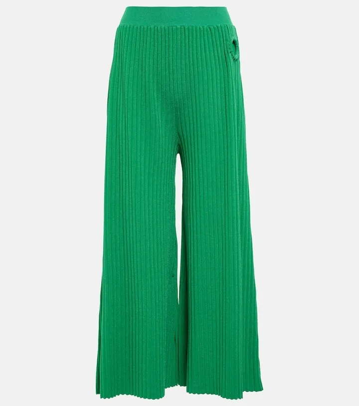 Ribbed-knit culottes