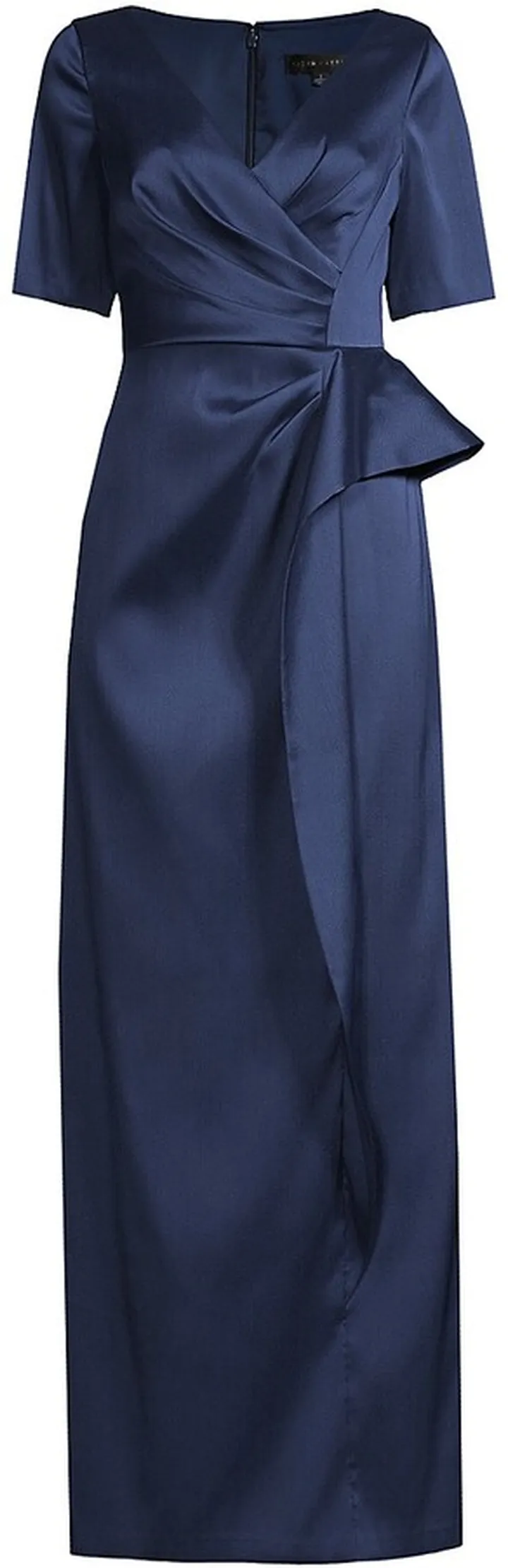 Mikado V-Neck Column Gown