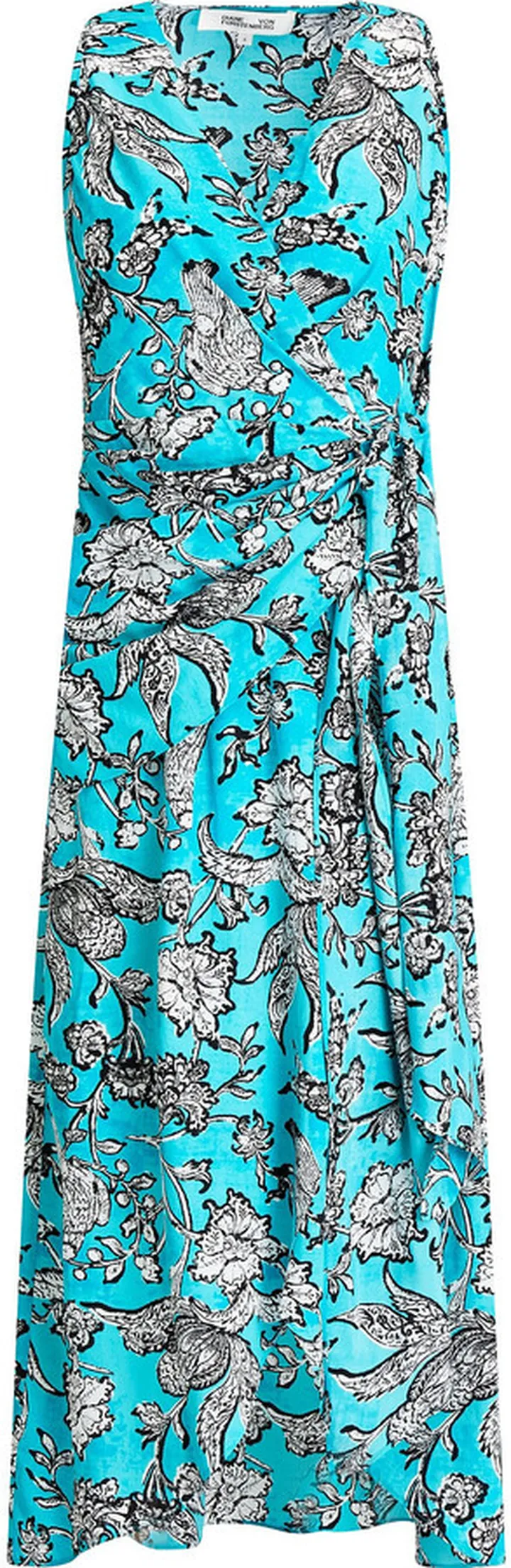 Ariel wrap-effect printed crepe de chine midi dress