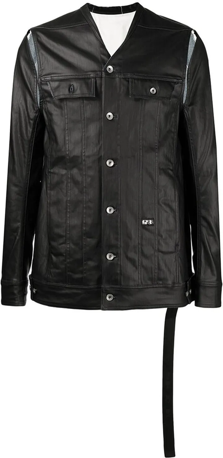 Buttoned-Up Leather Jacket