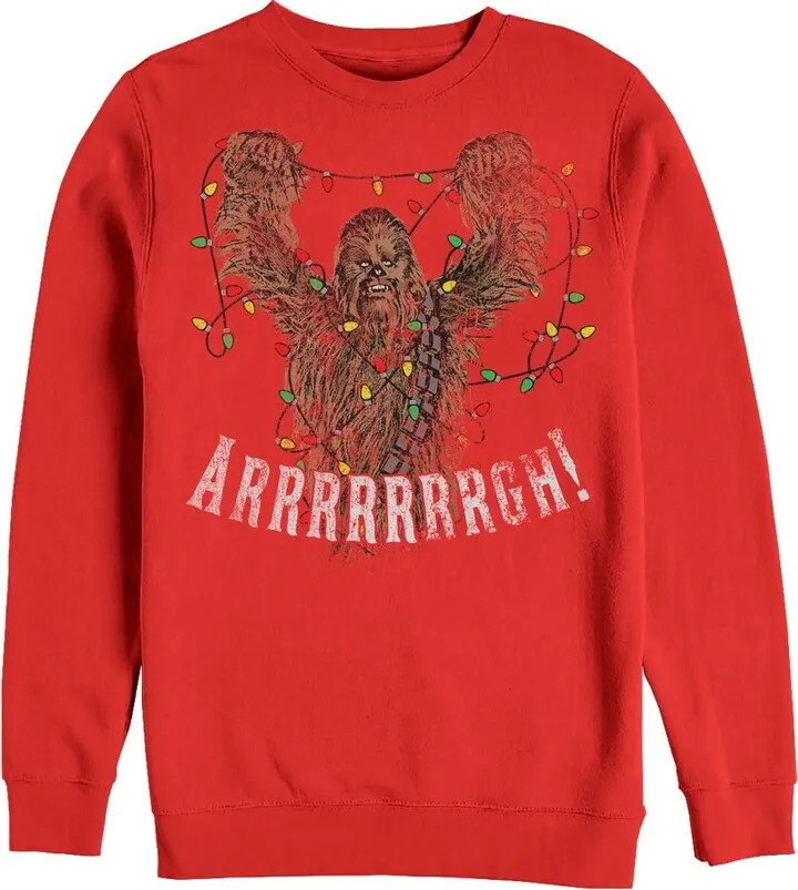 Men's Star Wars Christmas Chewbacca Lights Sweatshirt - Red - Medium