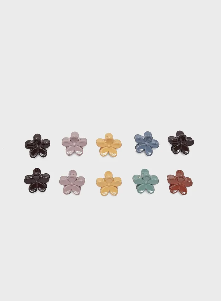 10 Pack Mini Floral Hair Claw Clip