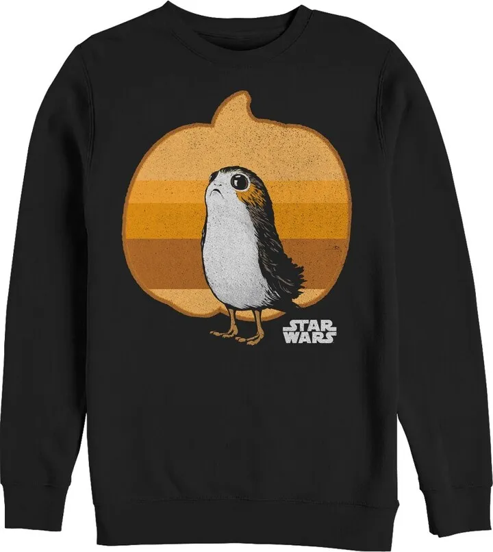 Men's Star Wars The Last Jedi Halloween Porg Pumpkin Sweatshirt - Black - X Large