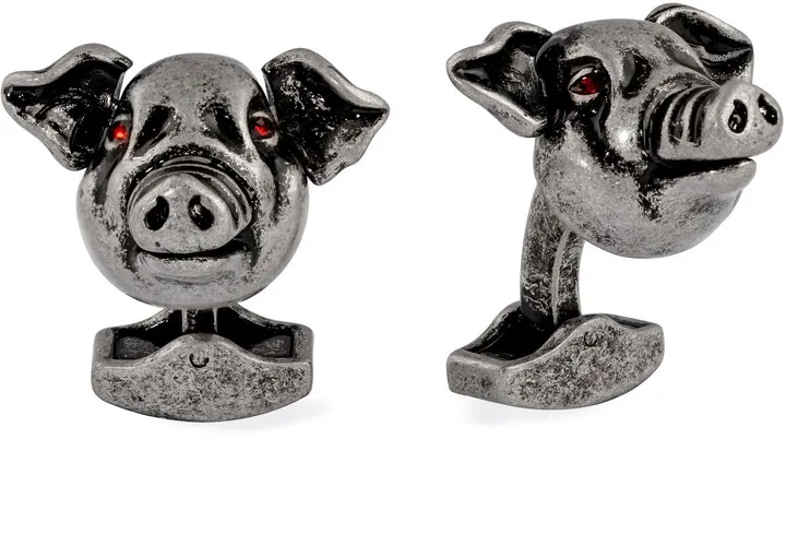 Mechanical Pig Cuff Links
