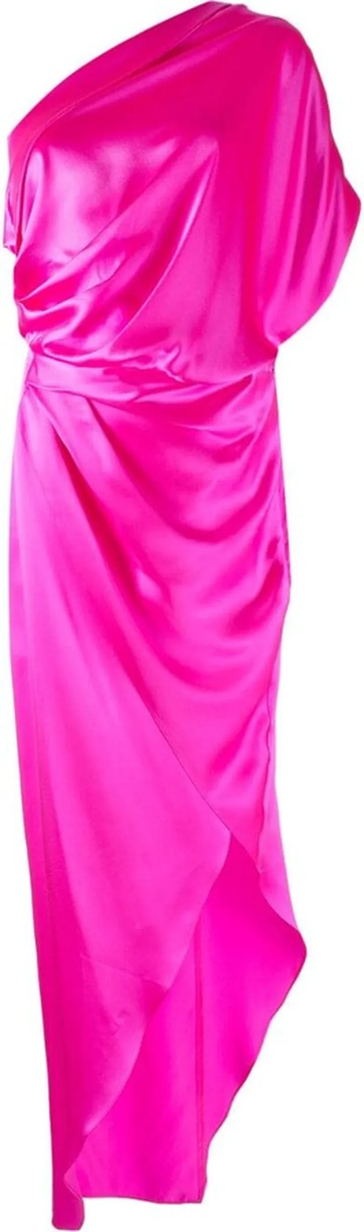 Asymmetric Draped Midi-Dress