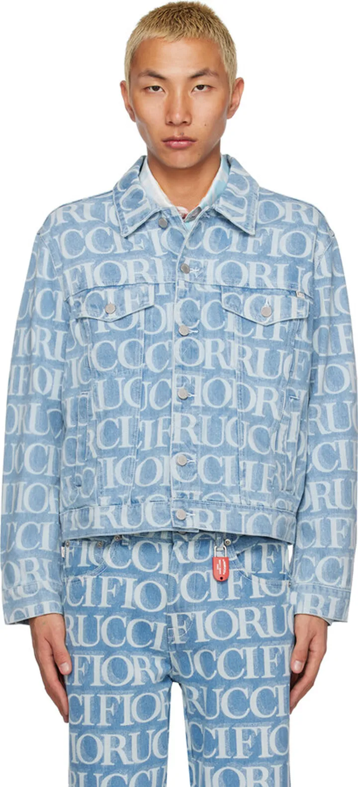 Fiorucci Blue Laser Monogram Denim Jacket