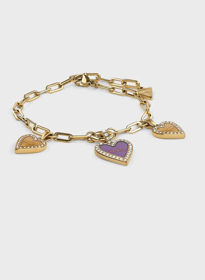 Triple Heart Paperlink Chain Bracelet