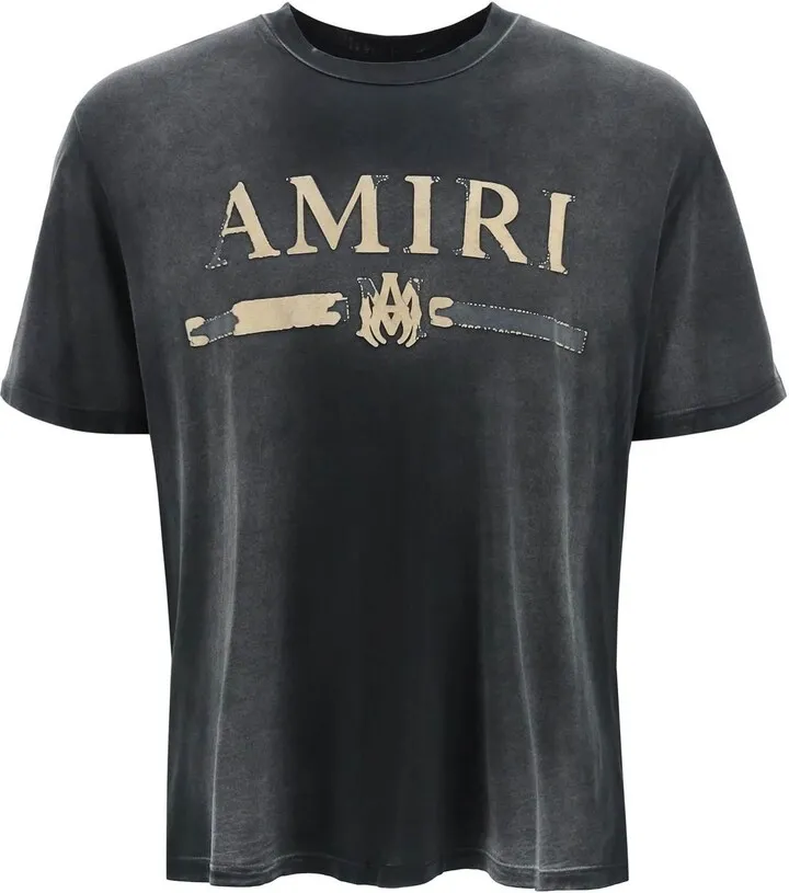 Amiri Washed Out T-Shirt With Logo Patch