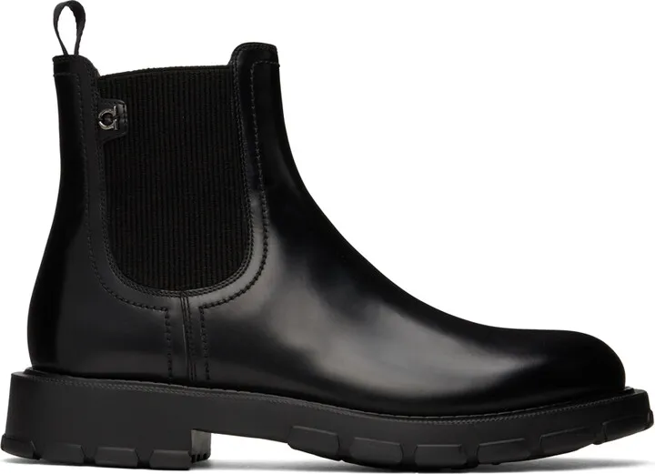 Ferragamo Black Iago Chelsea Boots