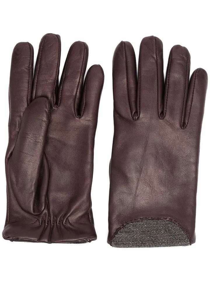 Bead-Detailing Leather Gloves