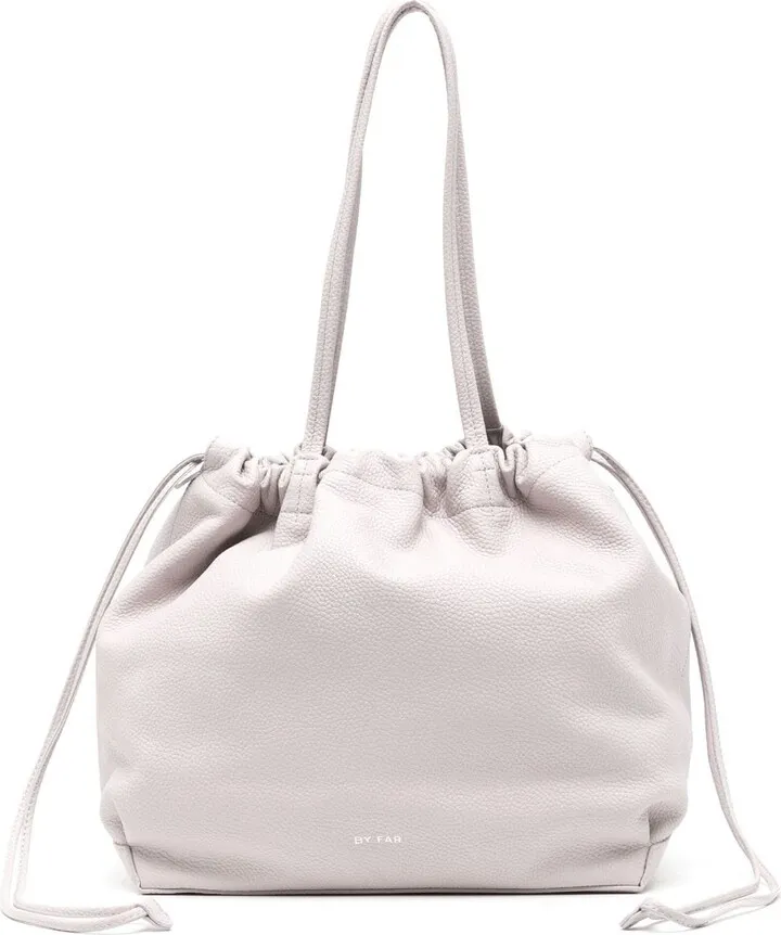 Oslo drawstring leather tote bag