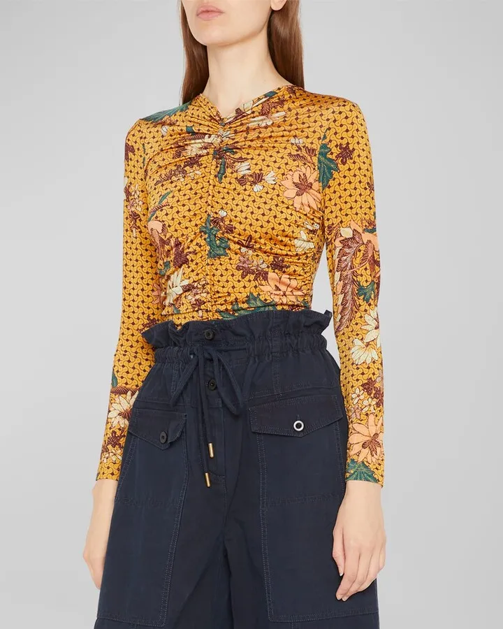 Eileen Ruched-Seam Stretch Top