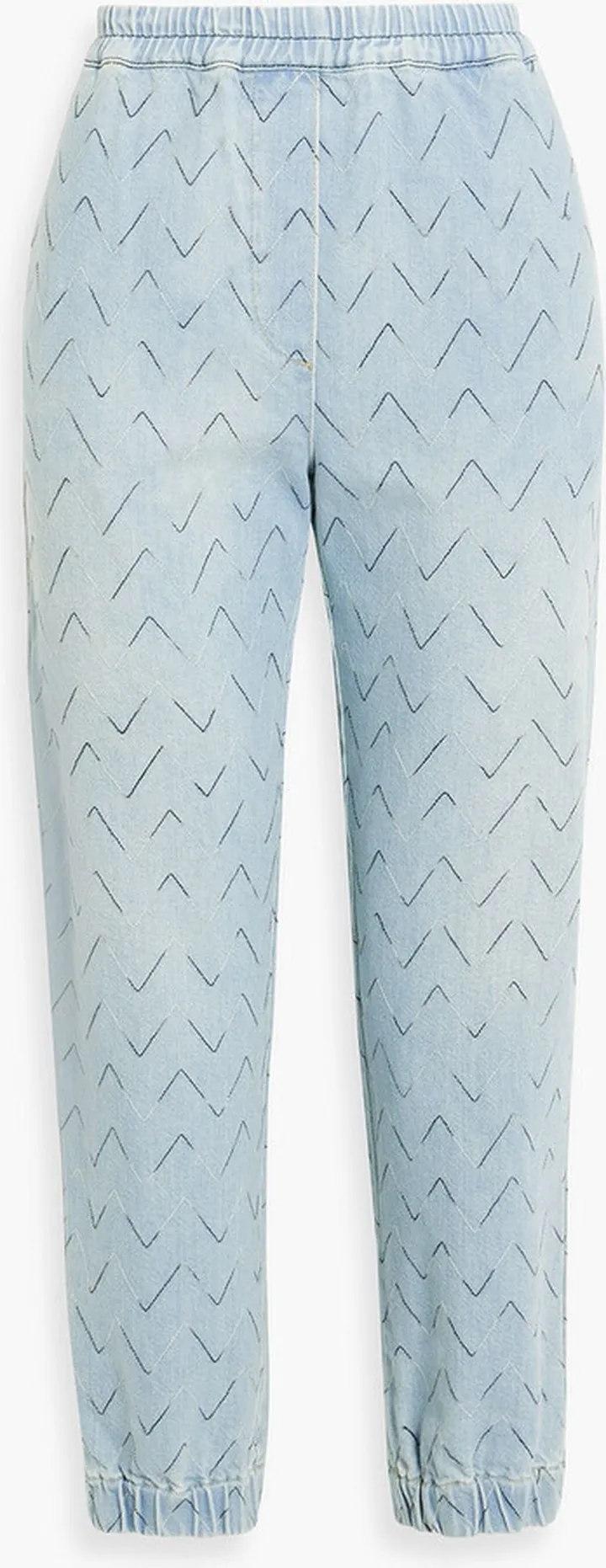 Embroidered high-rise tapered jeans
