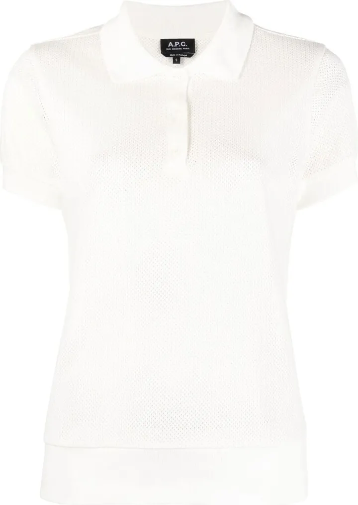 Open-Knit Polo Top