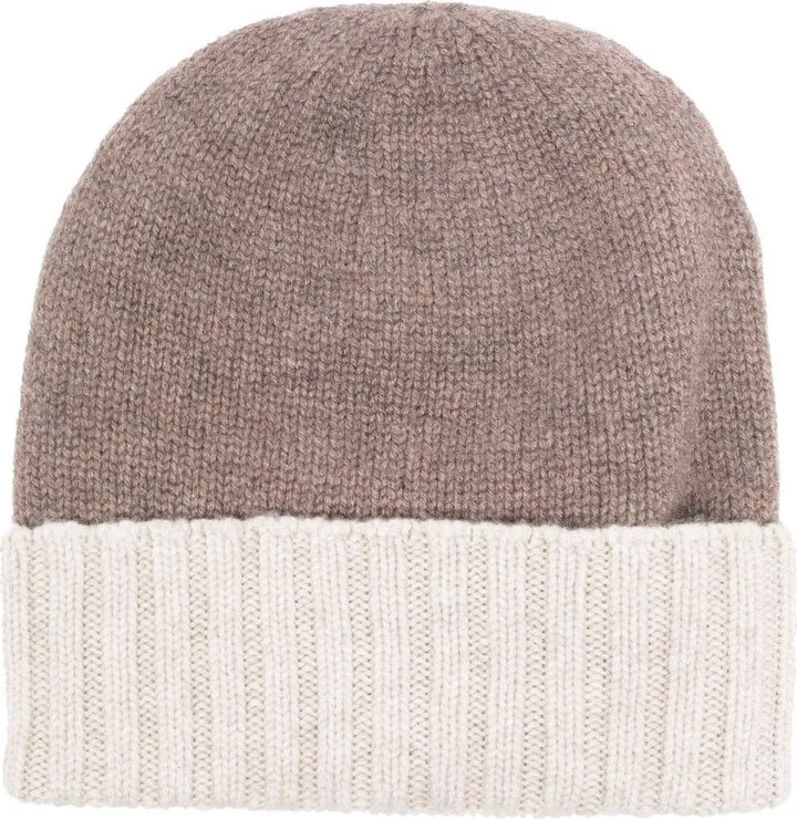 Contrasting-Brim Beanie
