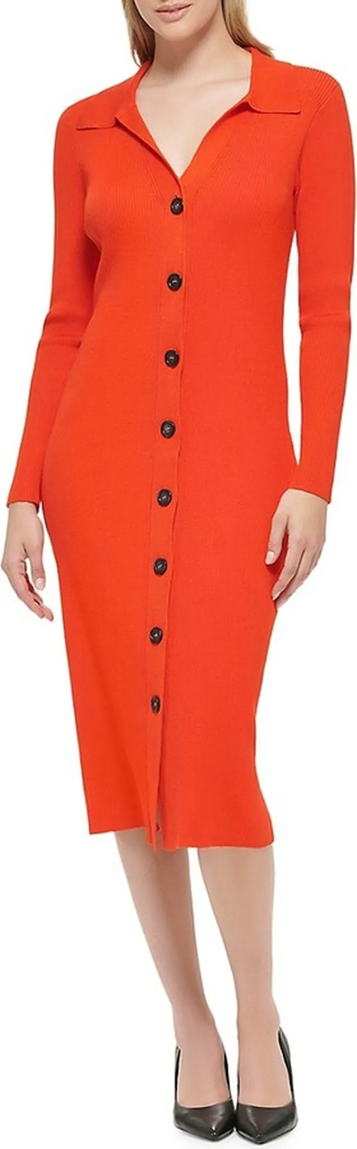 Ribbed Midi Sweater Dress