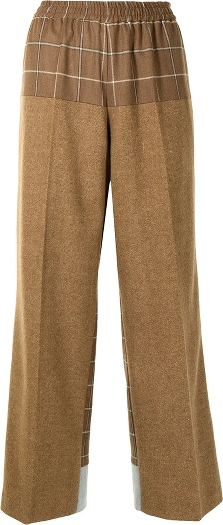 Contrast Panel Straight Leg Trousers