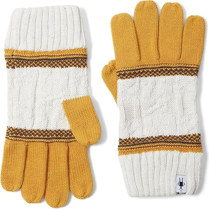 Smartwool Popcorn Cable Gloves (Honey Gold Heather) Ski Gloves