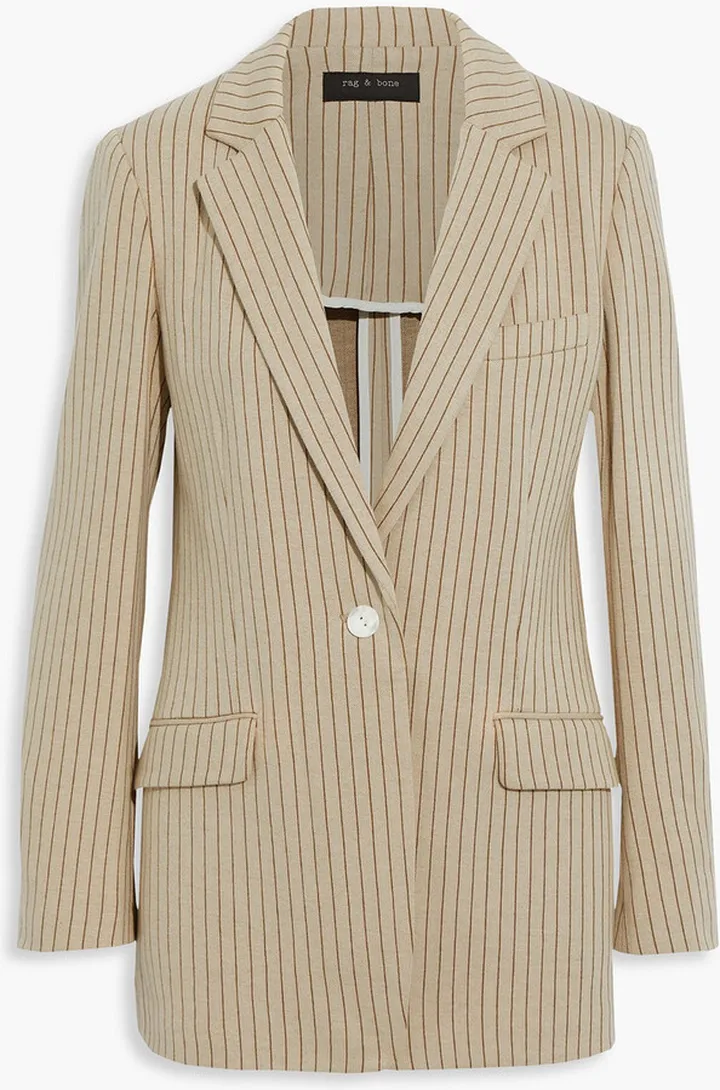 Ames pinstriped cotton-jersey blazer