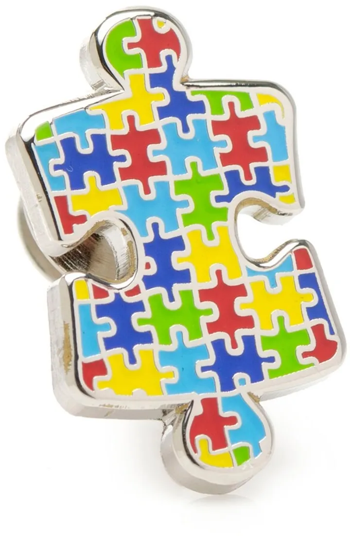 Cufflinks Inc. Men's Autism Awareness Puzzle Lapel Pin