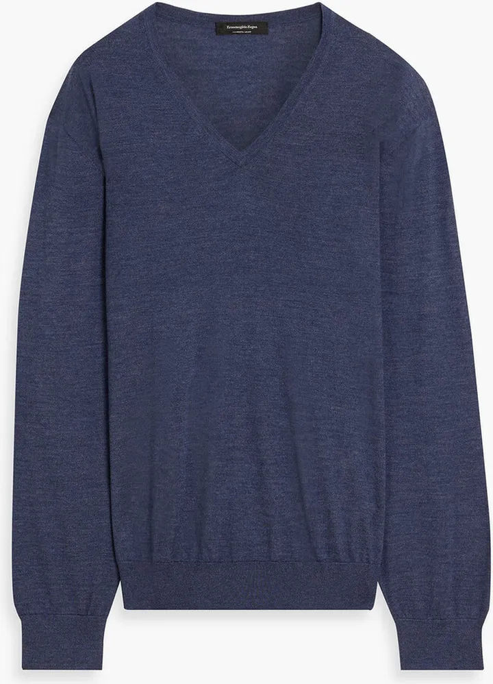 Mélange cashmere and silk-blend sweater
