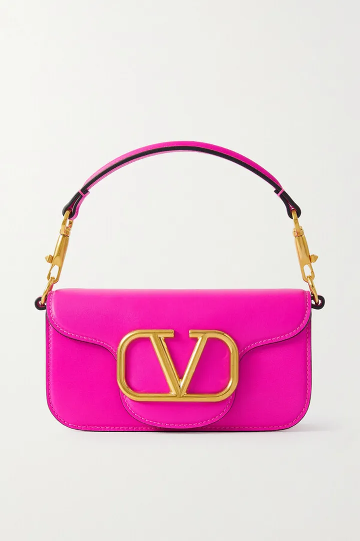 Valentino Garavani - Valentino Garavani Vlogo Leather Shoulder Bag - Pink