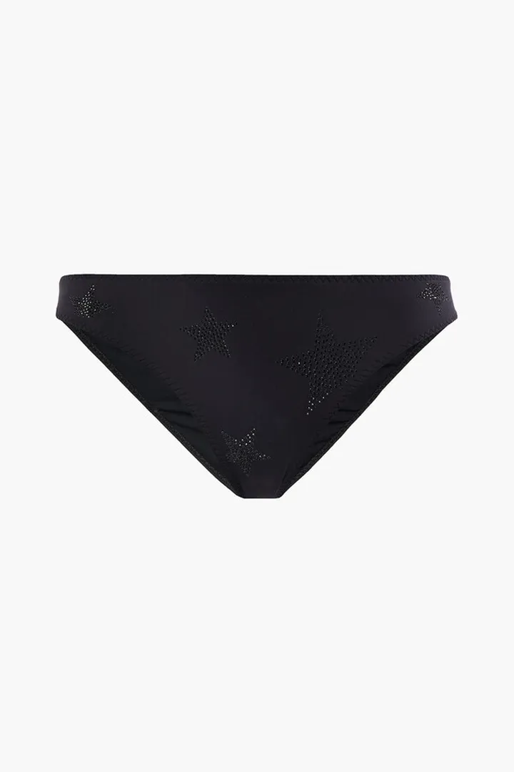 Crystal-embellished low-rise bikini briefs