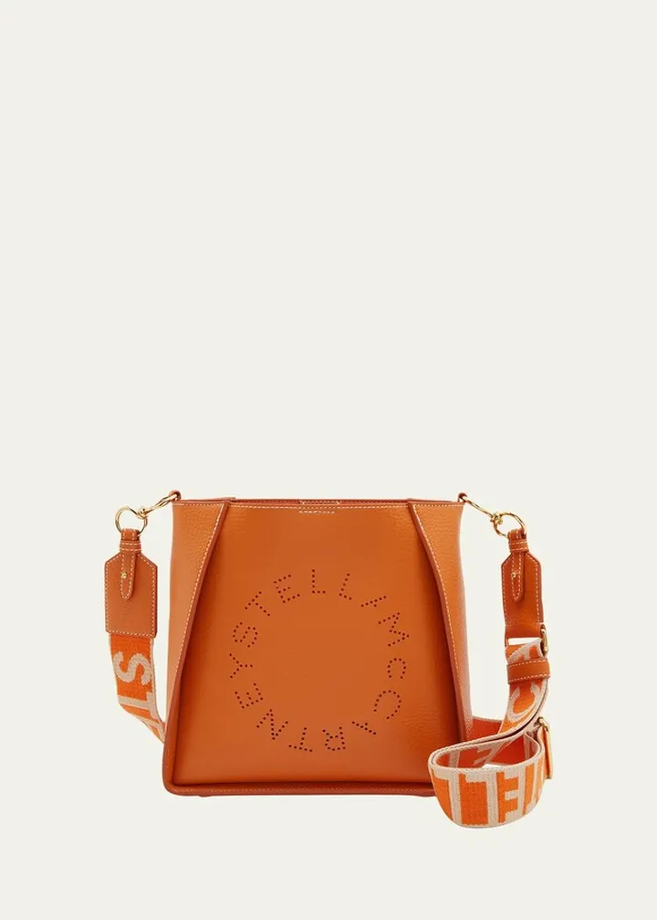 Perforated Logo Faux-Leather Shoulder Bag