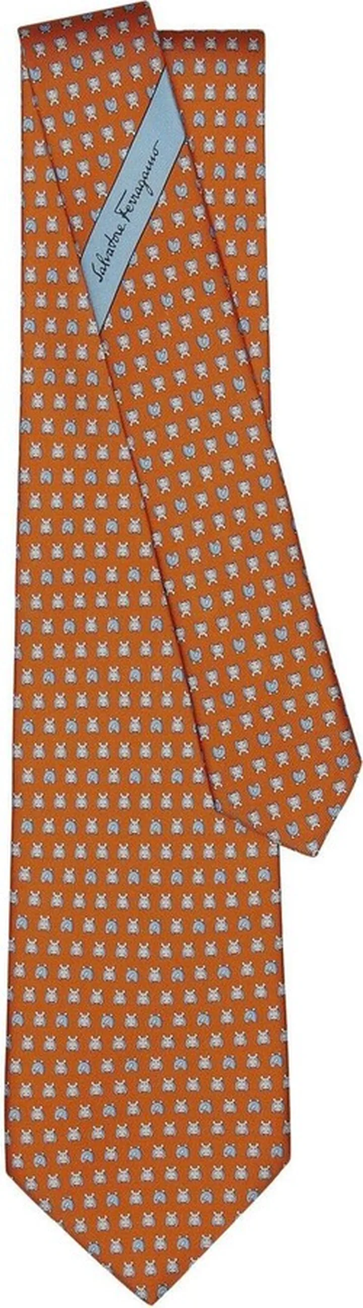 Hippo-Print Silk Tie