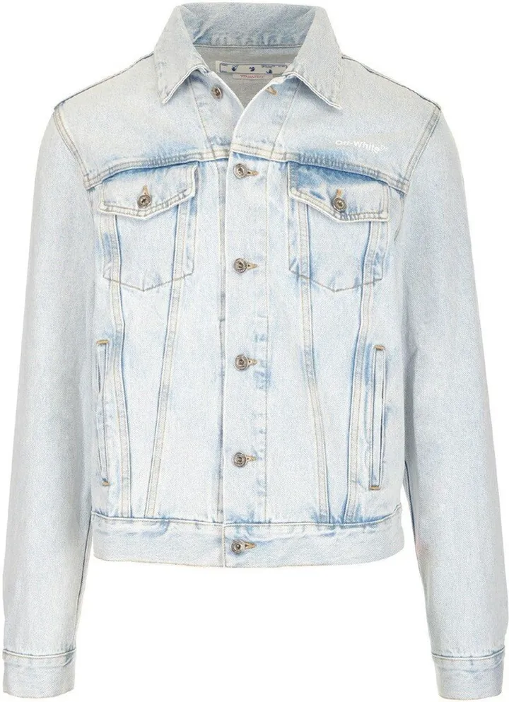 Diag Printed Denim Jacket