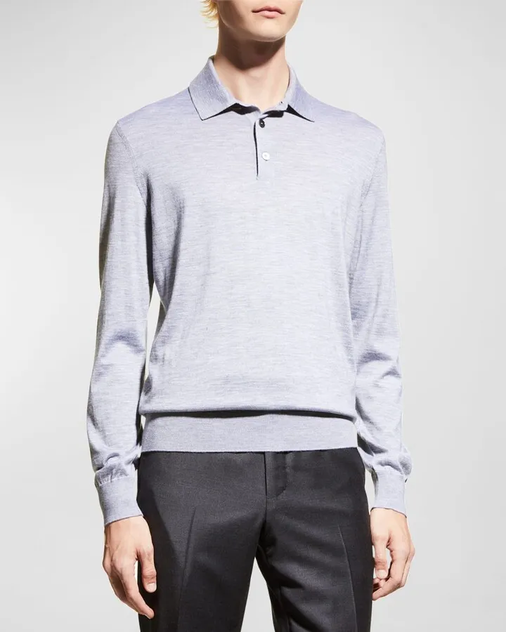 Men's Cashmere-Silk Polo Shirt