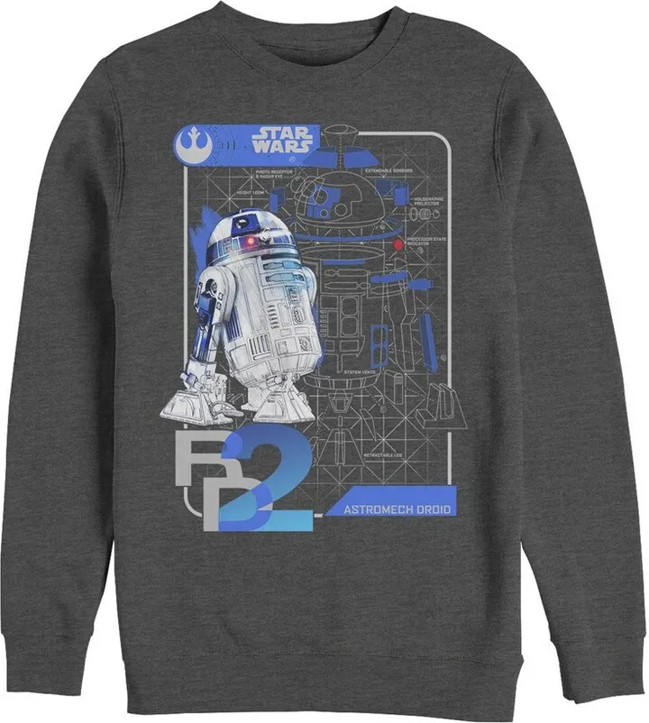 Men's Star Wars The Last Jedi R2-D2 Schematics Sweatshirt - Charcoal Heather - X Large