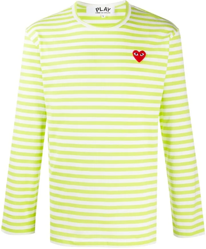 striped heart-logo T-shirt