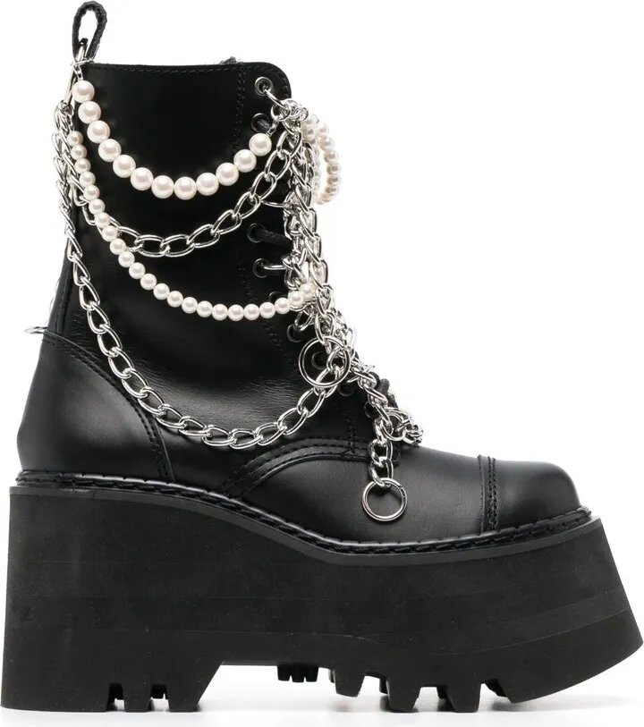 Chain-Detail Platform Boots