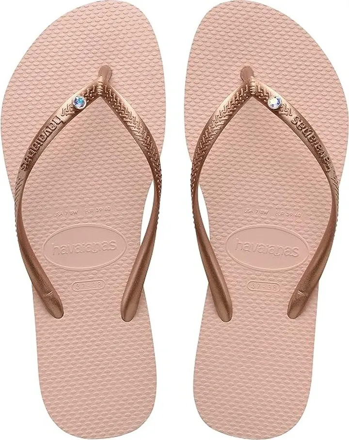 Havaianas Slim Crystal SW II Flip Flop Sandal (Ballet Rose) Women's Shoes