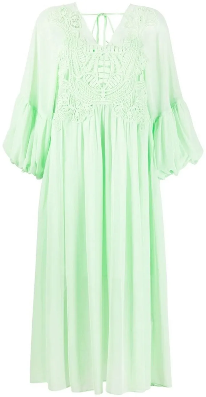 Macrame Lace Georgette Midi Dress