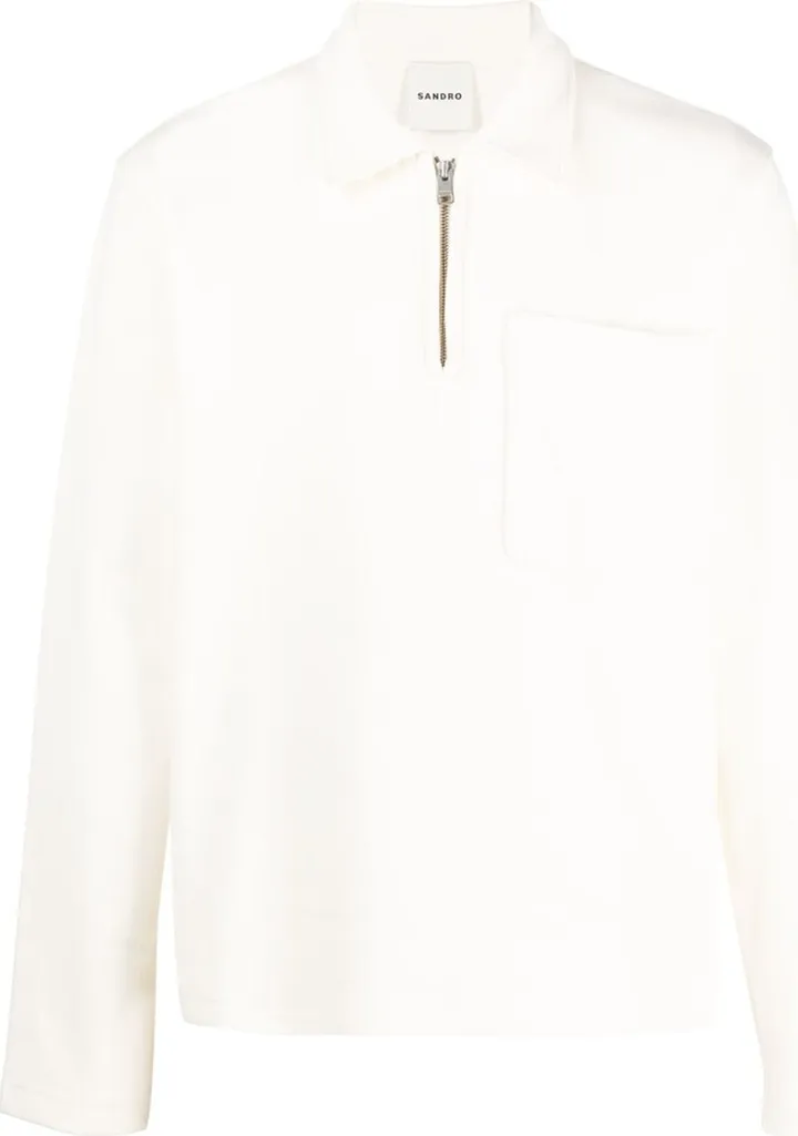 Zip-Fastening Long-Sleeve Jumper