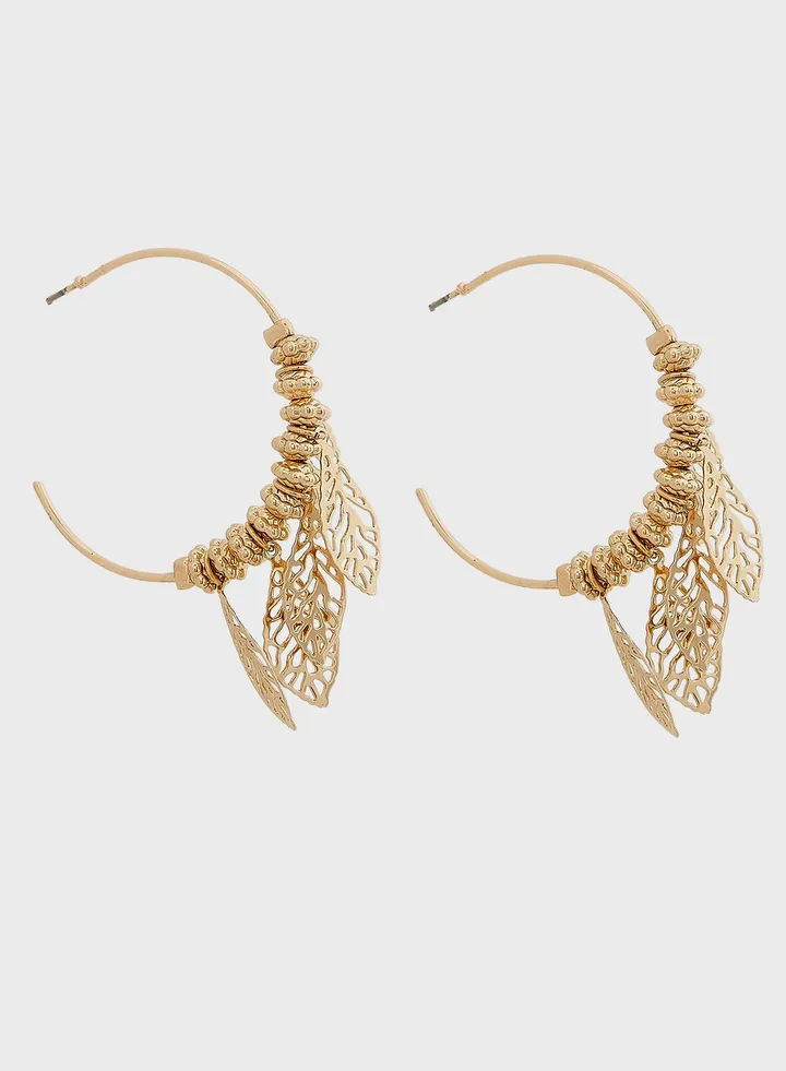 Leaf Hoop Earrings