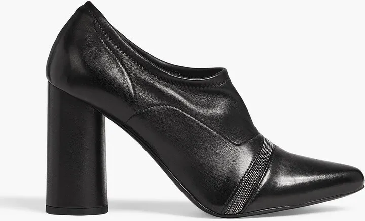 Luna bead-embellished leather ankle boots